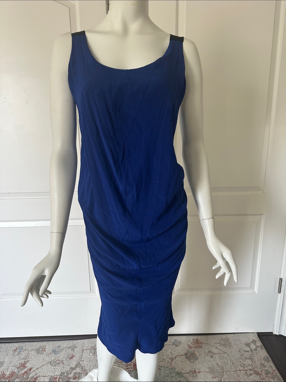 Zero + Maria Cornejo Cobalt Blue Sleeveless Midi Dress